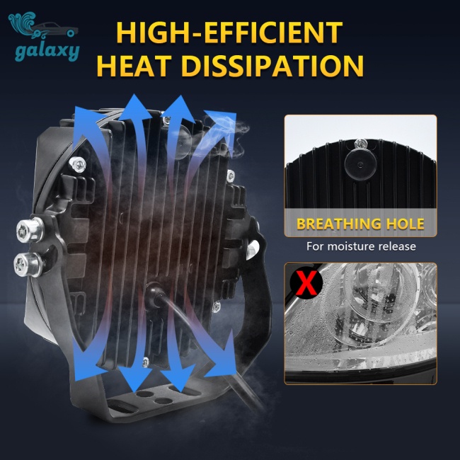 Galaxy Đèn Pha Led 5 Inch 6000k 15000lm Bằng Hợp Kim Nhôm Cao Cấp Cho Xe Mô Tô