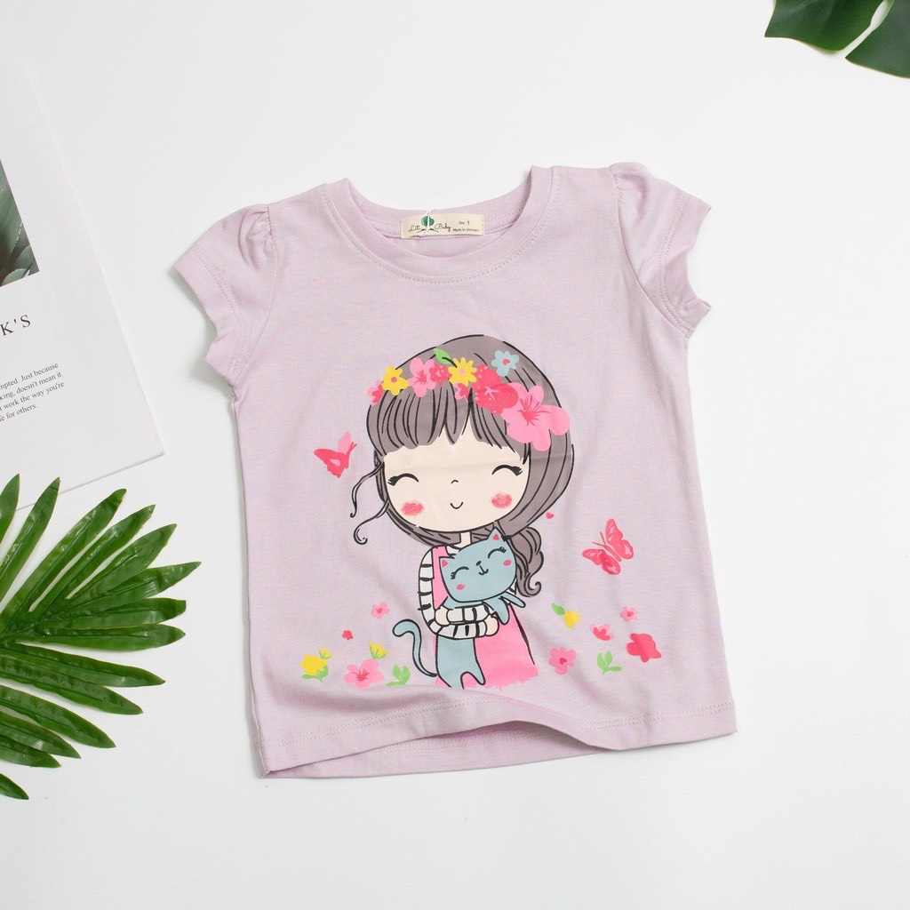 SALE Áo cộc tay mùa hè cho bé gái siêu xinh . Thương hiệu Litibaby