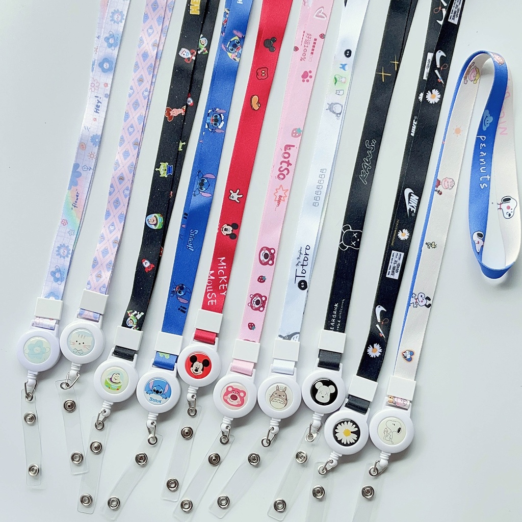 Dây Đeo Thẻ Co Giãn Họa Tiết Totoro Màu Đen Dễ Thương