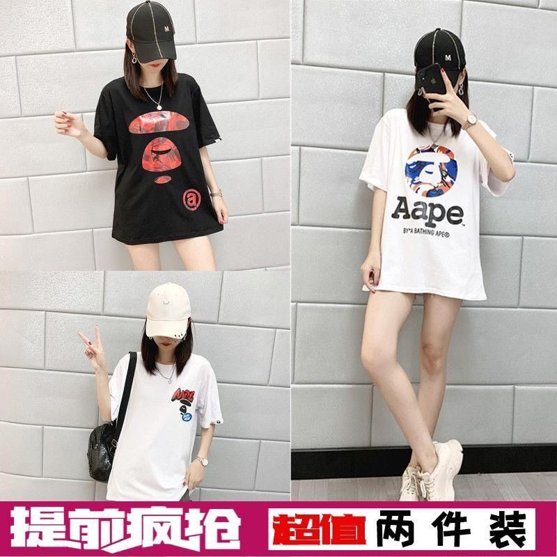 * * O Thun Cotton Nguyên Chất Tay Lửng Cổ Tròn In Họa Tiết Rằn Ri Phong Cách Đường Phố Thường Ngày Cho Cặp Đôi