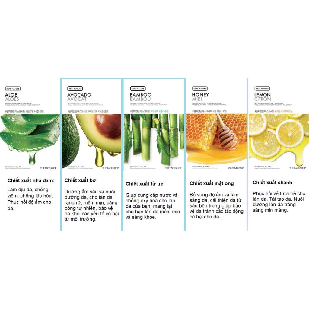 Mặt Nạ THEFACESHOP Mask Real Nature 20g