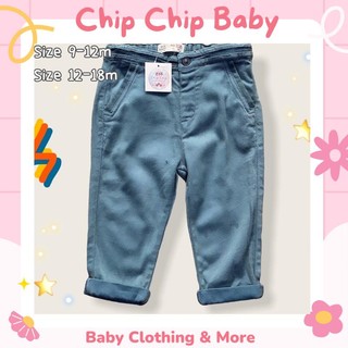 Quần Vải Zara Bé Trai Màu Xanh Ngọc Size Nhí 3/6m - 12/18m Hàng Xuất Xịn
