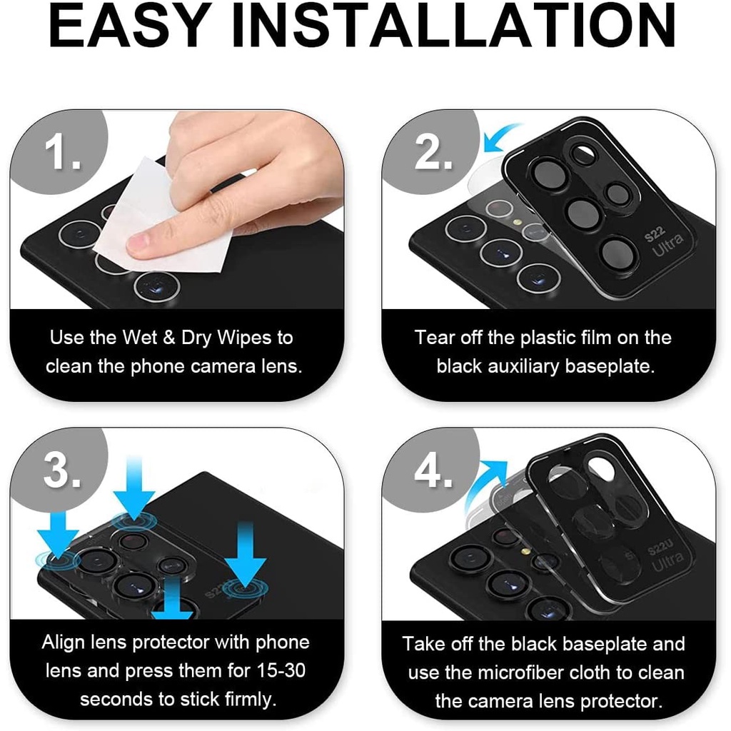 Khung Bảo Vệ Ống Kính Máy Ảnh Bằng Hợp Kim Nhôm Chống Trầy Cho samsung galaxy s22 ultra s23 ultra utra s24 ultra s23 +