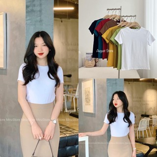 Áo thun phông nữ trơn cổ tròn dáng vừa freesize chất cotton mềm đẹp