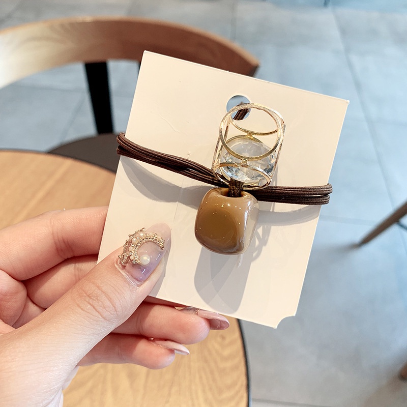 Dây Buộc Tóc Dây Cột Tóc Hàn Quốc Với Mặt Dây Chuyền Dễ Thương Màu Kẹo Phụ Kiện Thời Trang Cho Nữ AB120A