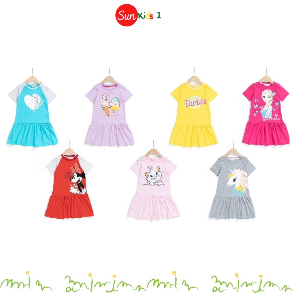 Váy bé gái chất cotton, đầm bé gái size 4-16 tuổi, đầm trẻ em SUNKIDS1 có nhiều màu