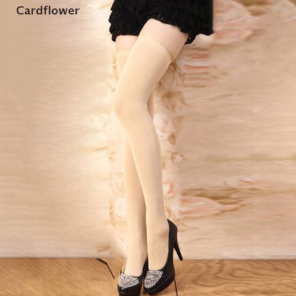 < Cardflower > Vớ Cao Ngang Đùi Gợi Cảm Ấm Áp Co Giãn Màu Sắc Kẹo Ngọt Hóa Trang Đi Hộp Đêm Cho Nữ