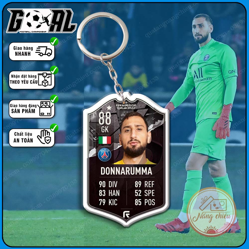Thẻ icon bóng đá gaming - Móc khóa in hình Gianluigi Donnarumma - CLB PSG [7149-7160]