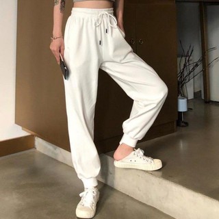 [ORDER] Quần thể thao dài nữ lưng cao lưng thun dây thắt eo bo cổ chân ulzzang ( 2 màu )