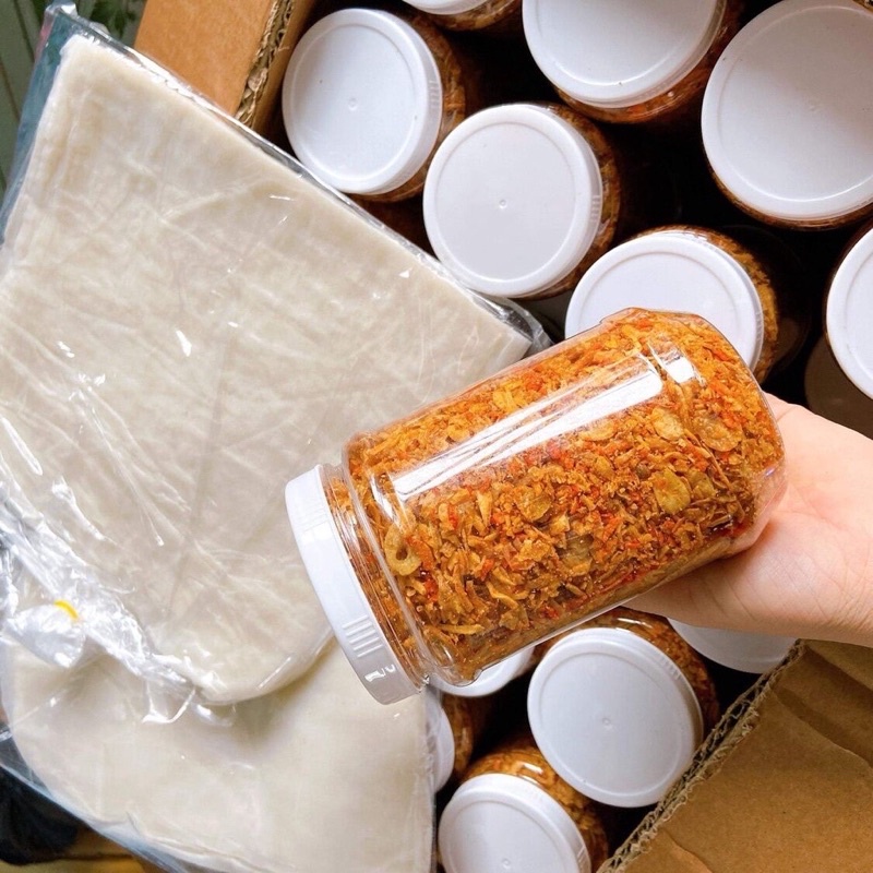 Muối tép hành phi - Ăn kèm bánh tráng phơi sương