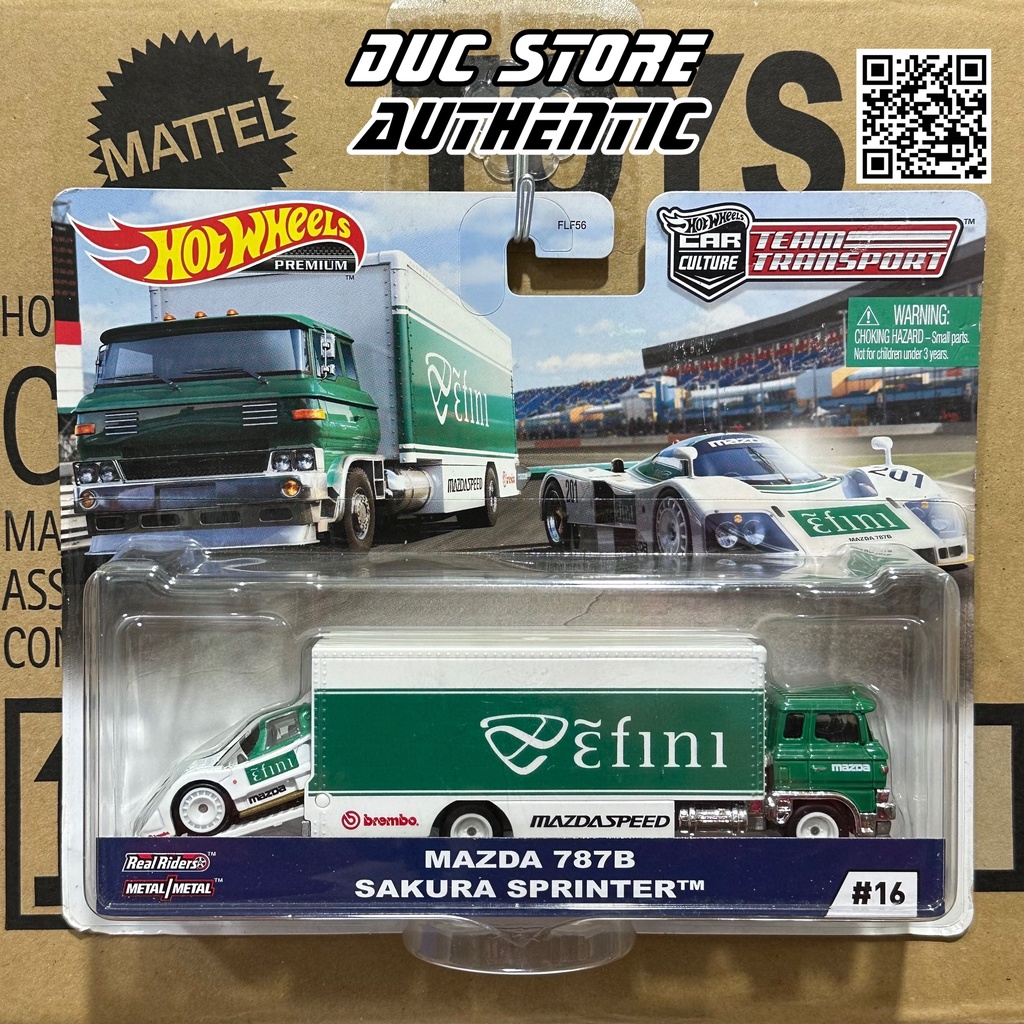 ducstore.vn Xe mô hình GJT36 Hot Wheels Team Transport Mazda 787B Sakura Sprinter
