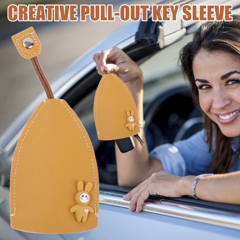 Túi Da PU Đựng Chìa Khóa Xe Hơi Họa Tiết Hoạt Hình Dễ Thương Sáng Tạo