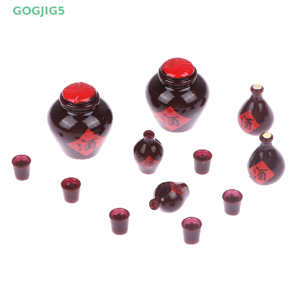 Set 4 Chai Thủy Tinh Đựng Rượu Mini Trang Trí Nhà Búp Bê DIY