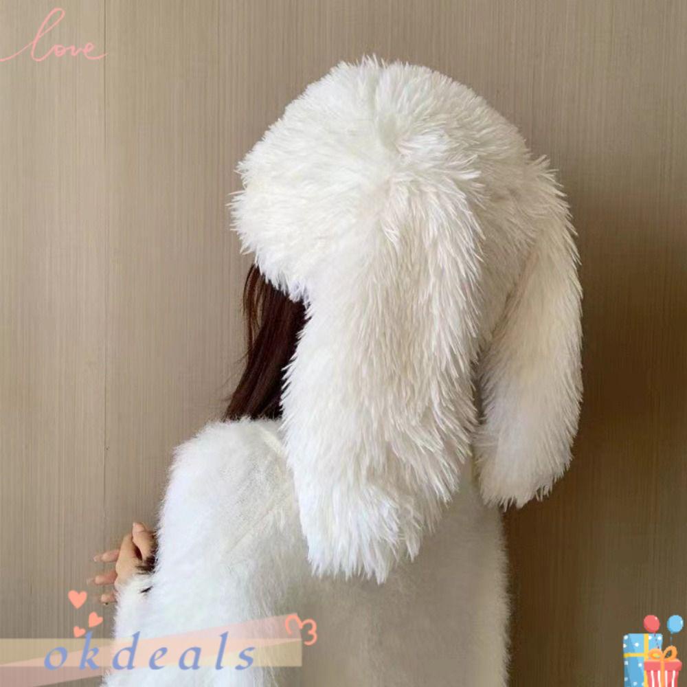 Mũ Tai Thỏ Dài Giữ Ấm Mùa Đông Dễ Thương
