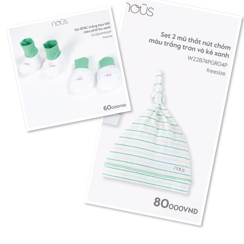 Phụ kiện mũ, bao tay chân nous