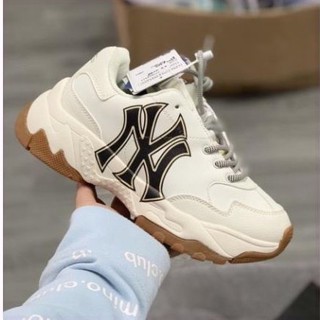 Giày Thể Thao Nam Nữ Mlb NY Nam Nữ Màu Trắng đế Nâu Hot 2022 G379 Garen Sneaker