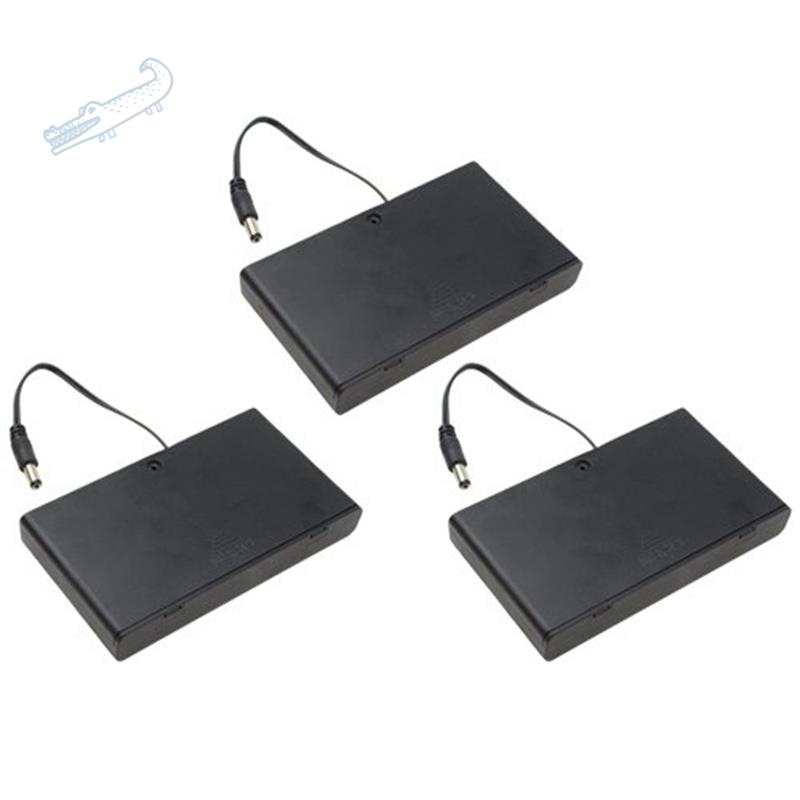 Bộ 3 Hộp Nhựa Đựng Pin 12V 8 AA 1.5V Có Công Tắc ON / OFF Kèm Nắp Đậy 8X1.5V AA