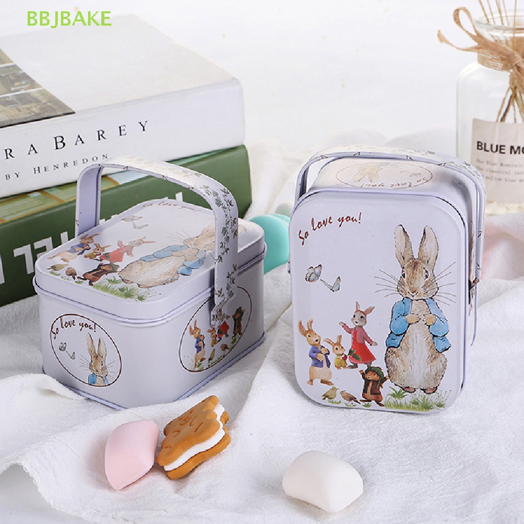 Hộp Thiếc Đựng Kẹo Hình Vali Thỏ Trắng Nhỏ Cổ Điển Có Thể Đựng KCB