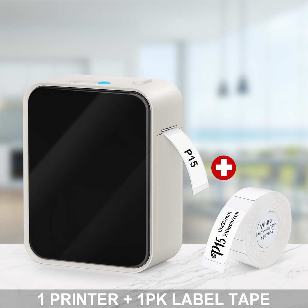 Máy in nhiệt không in mực P15 Máy in nhãn xách tay Bluetooth Máy in nhãn mini không dây với máy cắt Tên mã vạch DIY Nhà sản xuất nhãn giá Máy dán nhãn mini Nhà sản xuất nhãn hiệu Niimbot