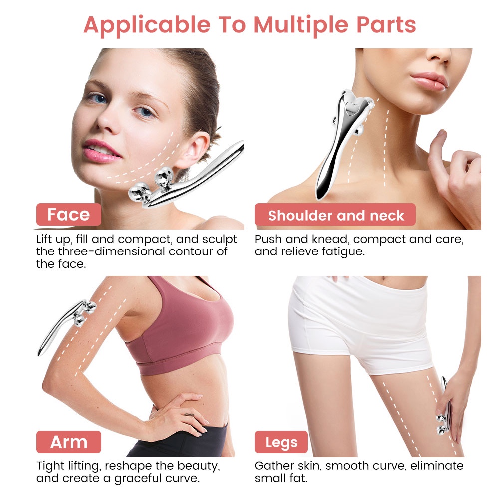 Cây Lăn Mát Xa Mặt 4D Cầm Tay Giúp Nâng Cơ Mặt Toàn Thân Giảm Nếp Nhăn