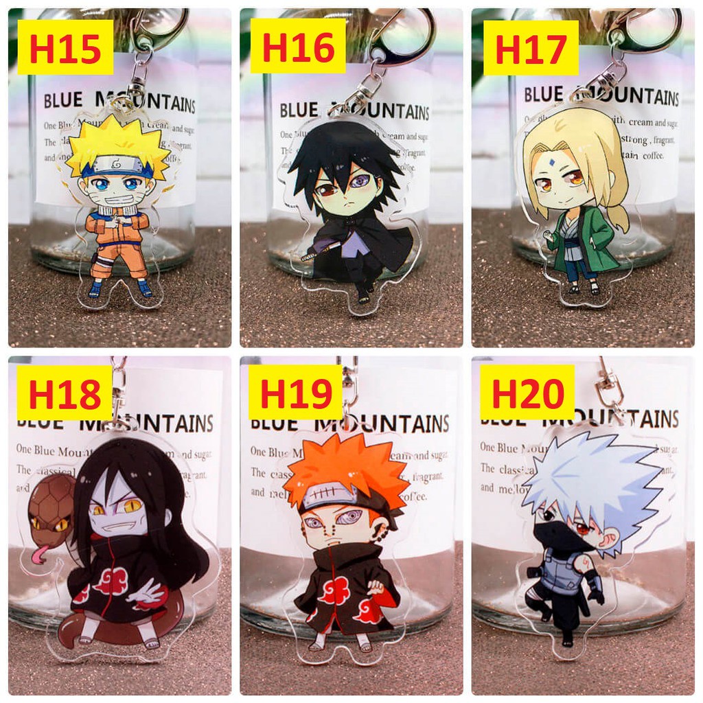 Móc khóa mica anime - Naruto Jiraiya, Hinata, Tsunade