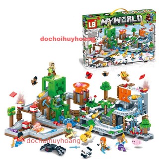 Lắp ráp xếp hình non Minecraft My World bi lắn creeper bí ngô 1105