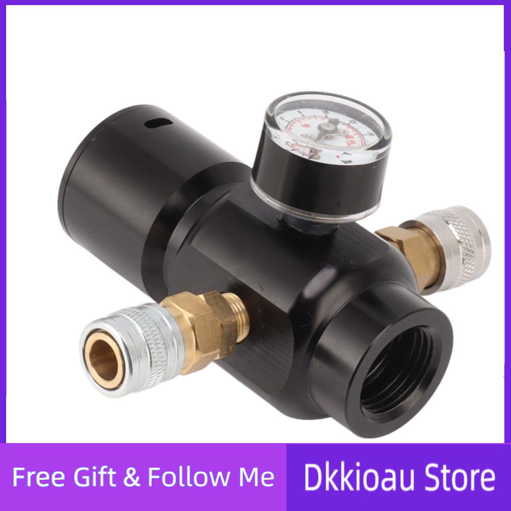 Dkkioau CO2 Mini Regulator Aluminum Alloy Brass Stainless Steel 8mm Dual Female Adapter Tank Pressure
