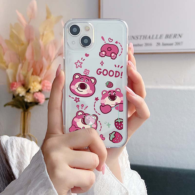 Ốp lưng iphone trong lỗ viền Gấu dâu tây /6s/6splus/7/7plus/8/8plus/x/xr/xs/11/12/13/pro/max/plus/promax TLV2005