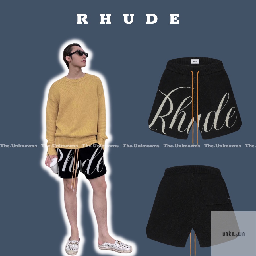 ⚡️-Quần Short R.HUDE Knit Logo Short Balck,Quần đùi Sơn Tùng R.hude cao cấp full túi tag