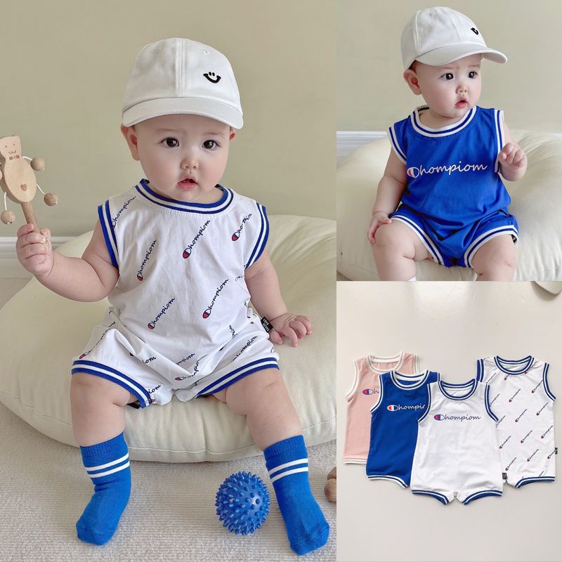 Bộ Áo Liền Quần Sát Nách Thời Trang Mùa Hè Cho Bé Sơ Sinh