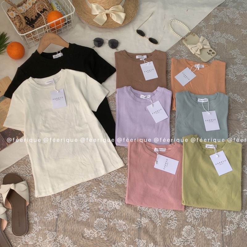 Áo thun tăm bozip tone pasel