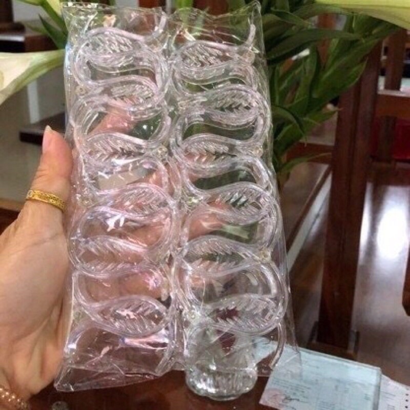 Set 12 kẹp càng cua trắng trong