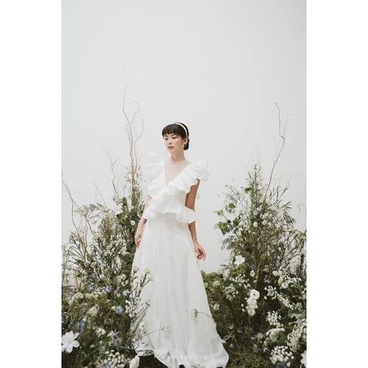 POXI - Đầm cưới cánh tiên cách điệu, tùng váy xoè đuôi cá - Size S