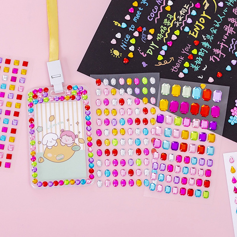 Miếng Dán Trang Trí Album Ảnh Bằng Acrylic Đính Đá Lấp Lánh Độc Đáo DIY