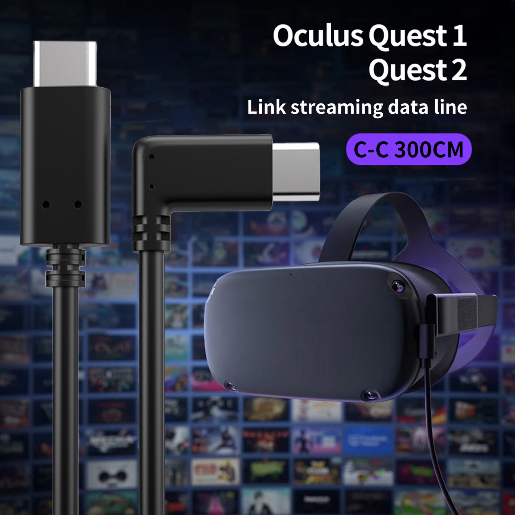Dây cáp sạc nhanh LENOVO truyền dữ liệu đầu Usb 3.2 Gen1 90 độ linh hoạt thích hợp cho Oculus Quest2 VR Link