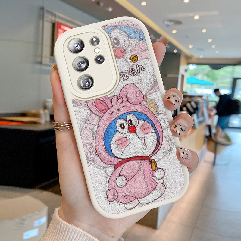 Ốp Điện Thoại Da PU Silicon Mềm Chống Sốc Hình Doraemon Cho Samsung Galaxy S22 Ultra 5G