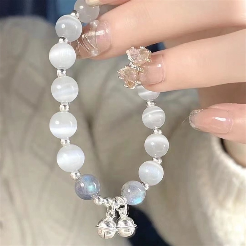 Vòng Tay Chuỗi Hạt Đá Mắt Mèo Dễ Thương Ngọt Ngào Cho Nữ