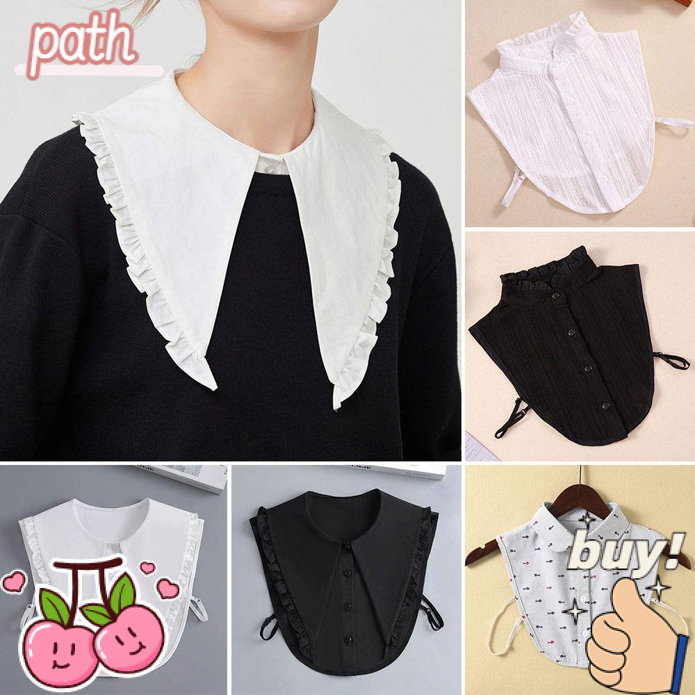 Cổ Áo Sơ Mi Giả Bằng Cotton Có Thể Tháo Rời Cho Nữ