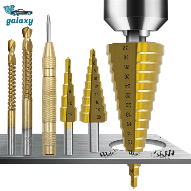 Galaxy Bộ 7 Mũi Khoan Lỗ Bằng Thép Tốc Độ Cao Dùng Để Khoan Gỗ / Nhựa / Kim Loại