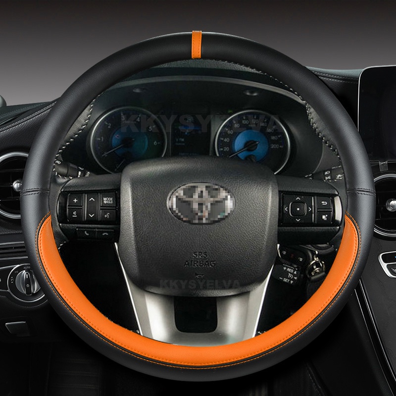 Bọc Vô Lăng Bằng Da Sợi Nhỏ Cho Xe Hơi Toyota Fortuner 2016-2019 2021 Hilux 2015-2019 2020 2022