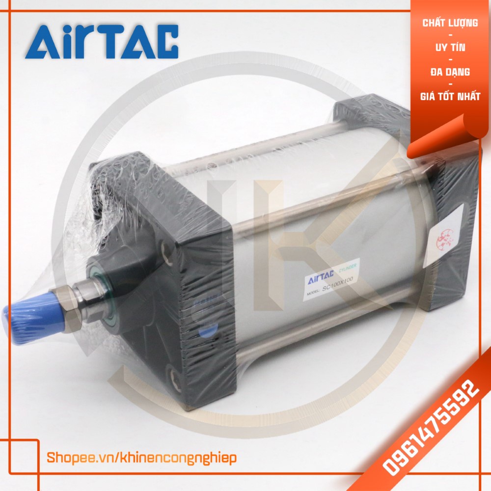 Xi Lanh Khí Nén Đế Vuông AirTAC SC100 x 25,50,75,100,125,150,175,200,250,300,350,400,450,500