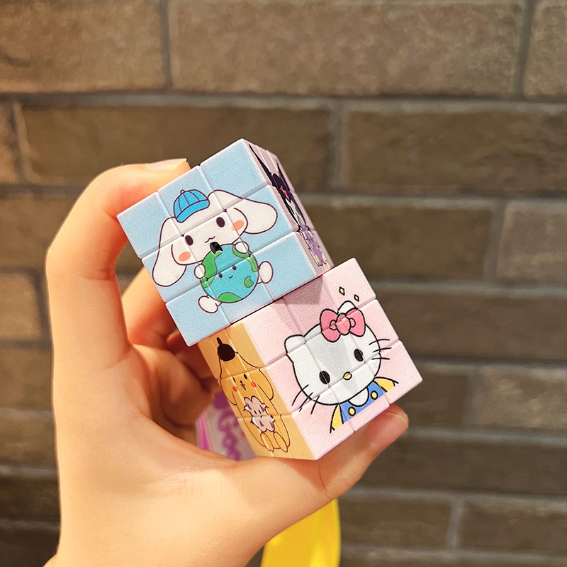 SANRIO Móc Khóa Hình Khối Rubik / Kuromi Hello Kitty Dễ Thương