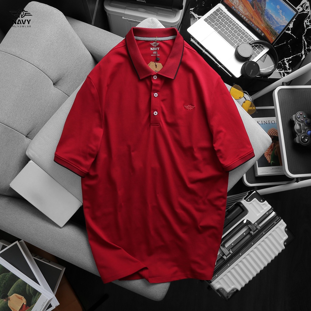 BIGSIZE NAM 80-140KG ÁO POLO VIỀN THÊU LOGO PL014 2BIG NAVY STAR