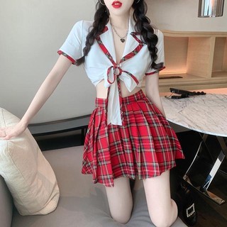 Đồng phục học sinh nhật bản xinh xắn✨bộ đồng phục nữ sinh trung học gồm đồng phục nữ sinh với áo sơ mi trắng thắt nơ phối chân váy ngắn xếp ly kiểu preppy