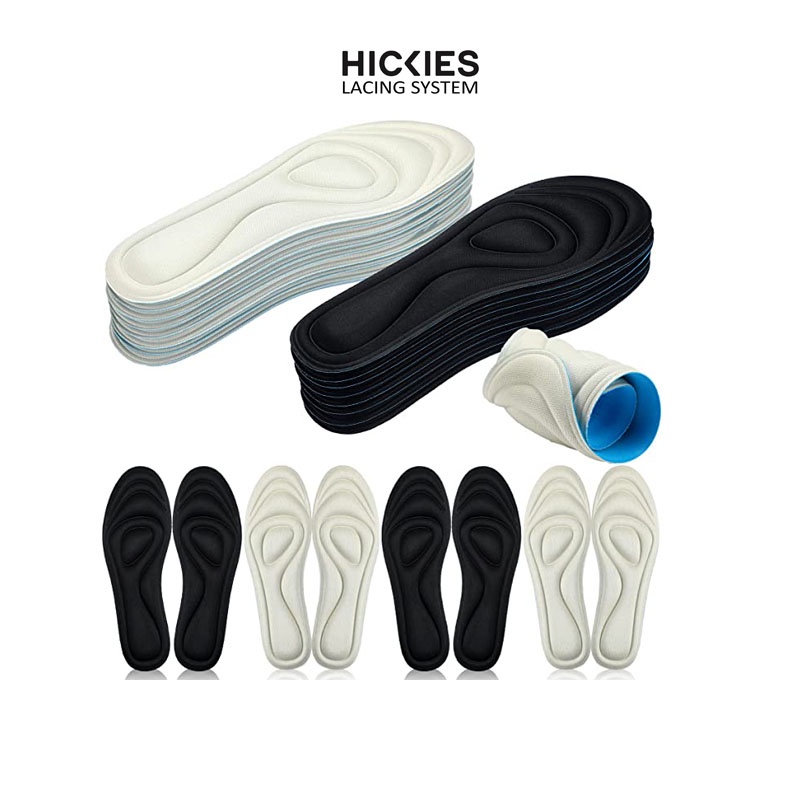 2 miếng lót giày foam 3D mũi tròn Hickies lacing system dùng cho giày dép nam nữ giúp giảm đau, thoáng khí size 34-40