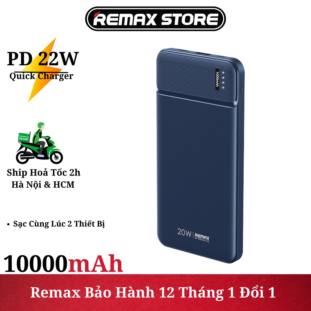 Pin Sạc Dự Phòng Remax RPP-287 10.000mAh Hỗ Trợ Sạc Nhanh PD20W QC18W Remax Bảo Hành 12 Tháng
