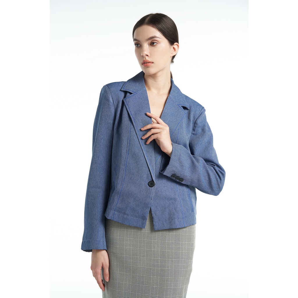 Áo Blazer tay dài dáng croptop KHÂU BY CQ Claude Cropped