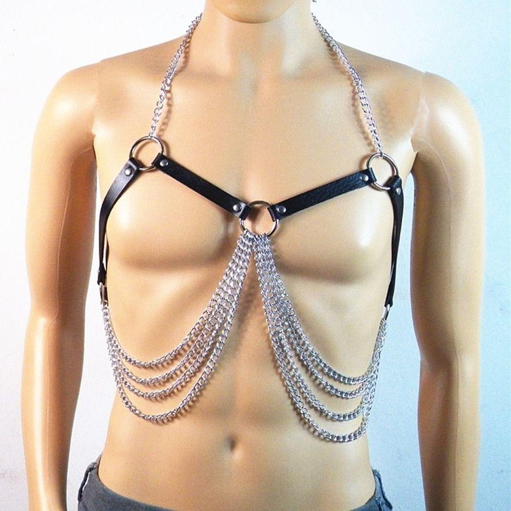 ANEMONE Đai Nịt Ngực Phong Cách Punk Rock Thời Trang Có Thể Điều Chỉnh