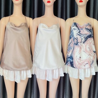 Áo dây lụa cổ đỗ xuất dư xịn