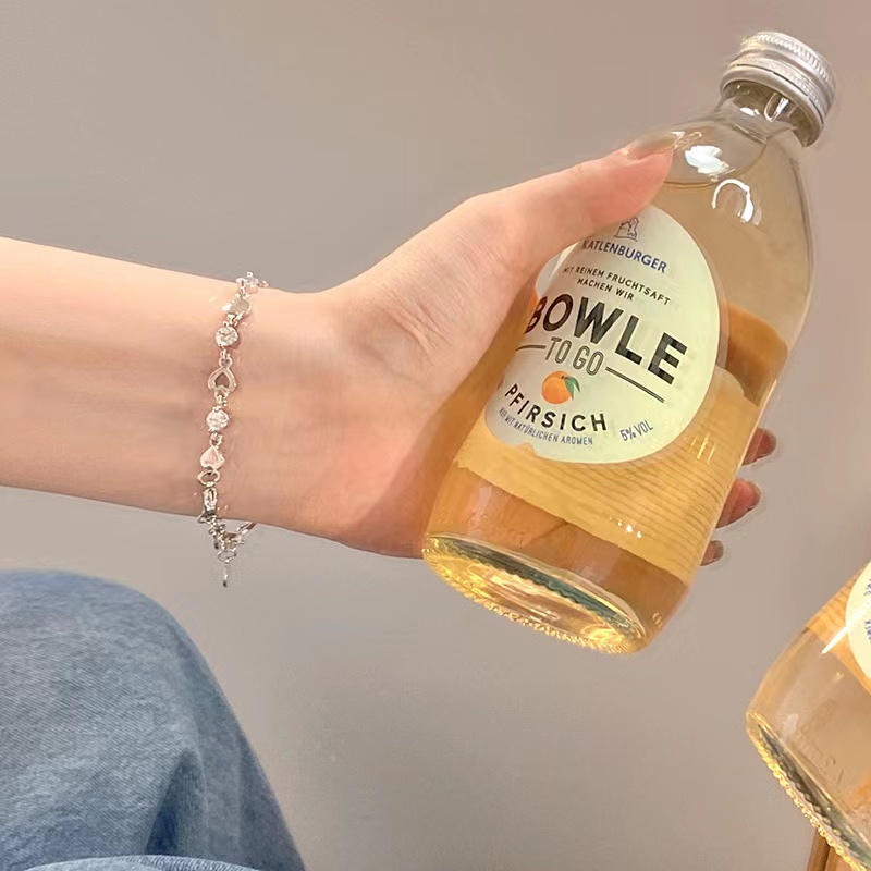 Vòng Tay Đính Đá zircon Hình Trái Tim Rỗng Đơn Giản Dễ Phối Đồ ouyou HB Cho Nữ Sinh